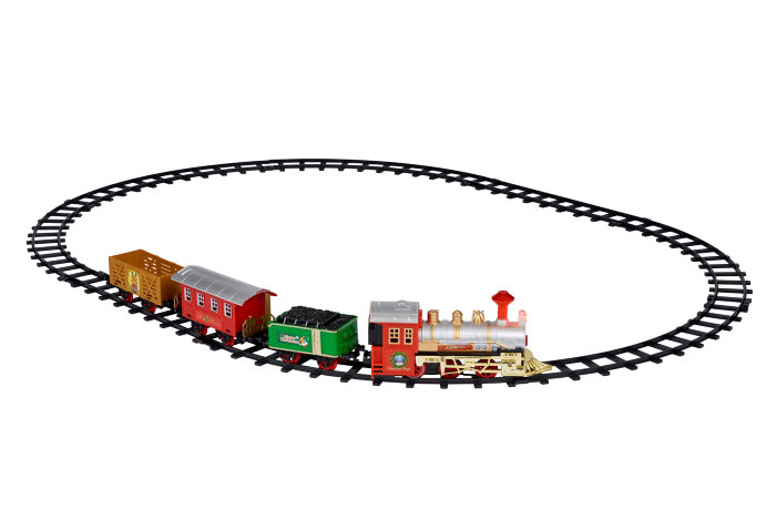 Juletog med lys, vogner & skinner 12-pk.